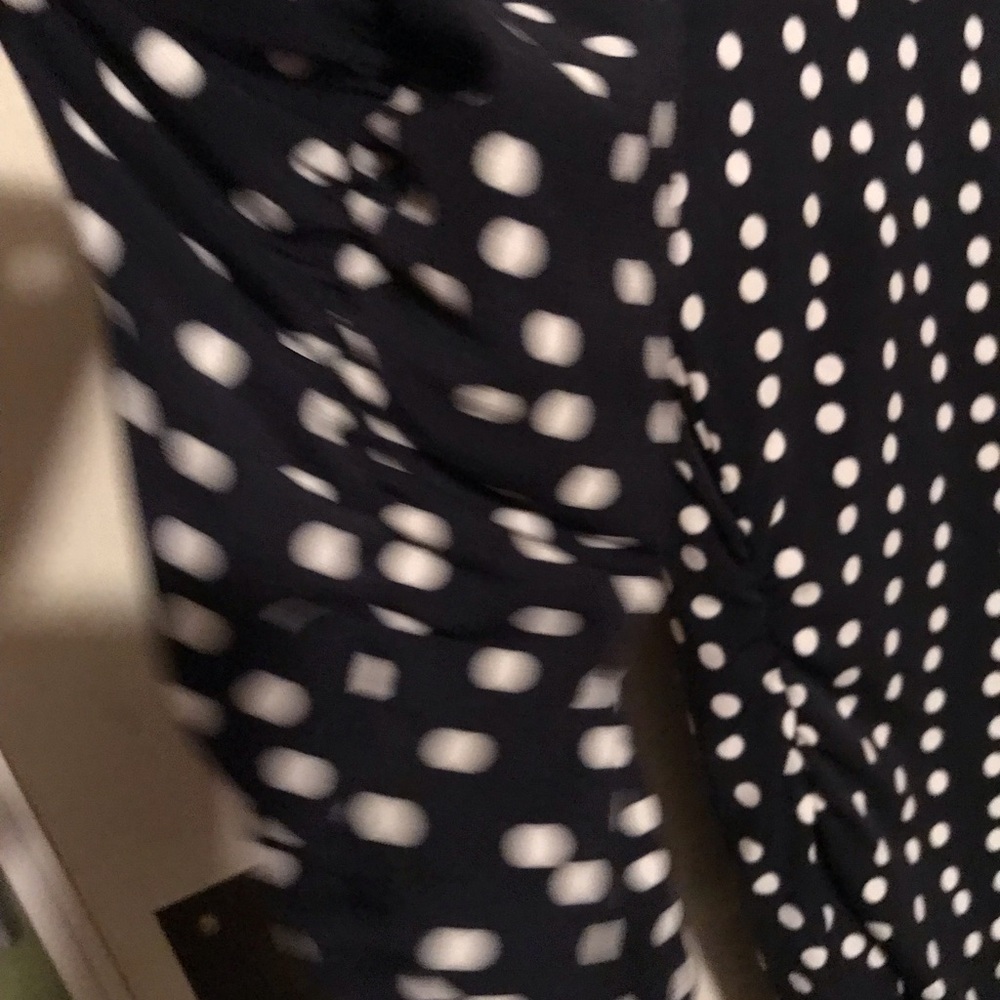 Chaus NWT Women's Stylish Black Polka Dot Top - Picture 2 of 6